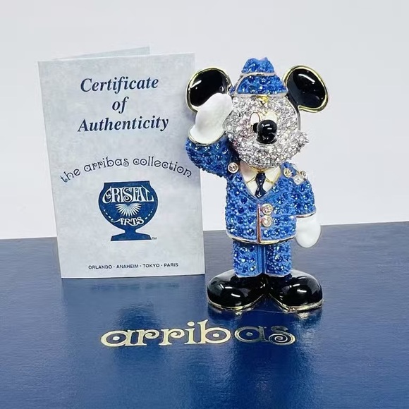 Disney Arribas Collection Blue and Silver Mickey Figurine